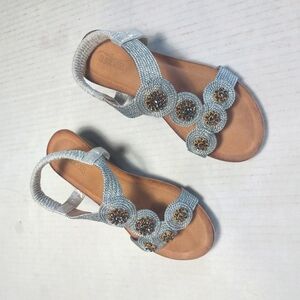 SHIBEVER Women's Low Wedges Sandals Size 36